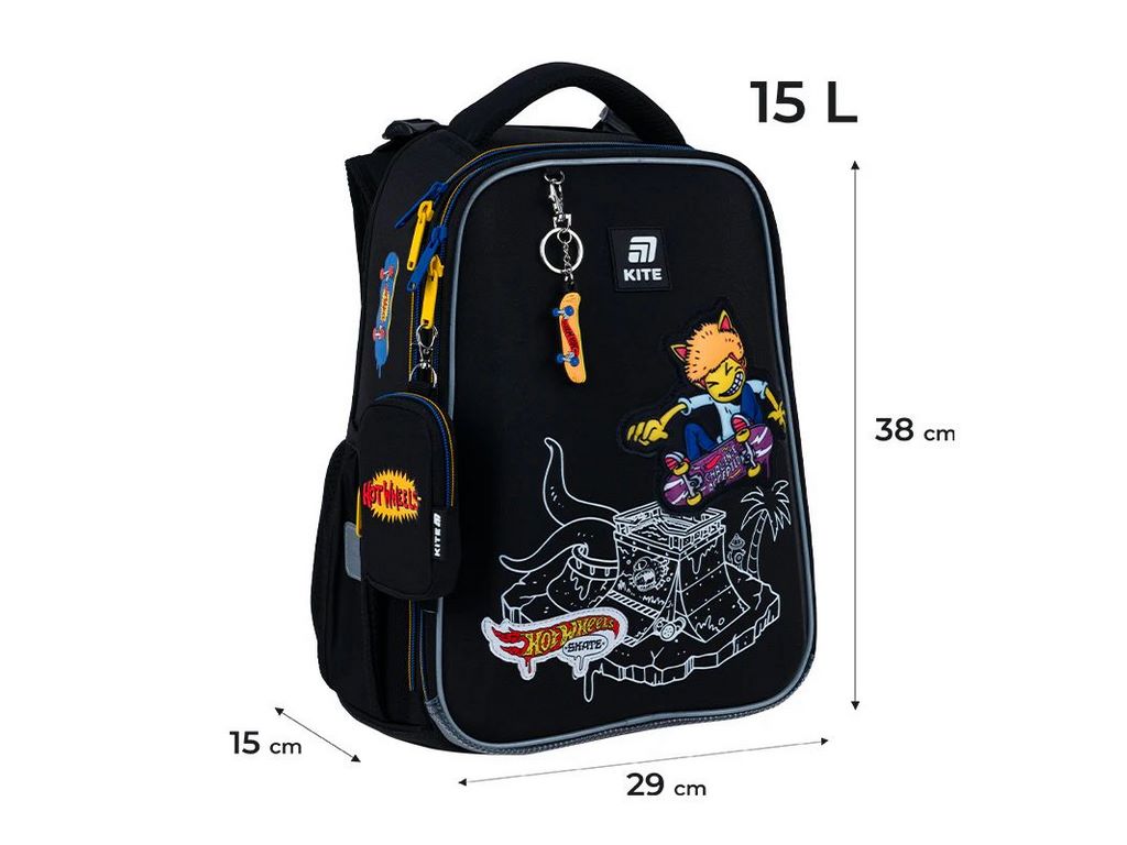 Рюкзак школьный каркасный Hot Wheels Skate, Kite