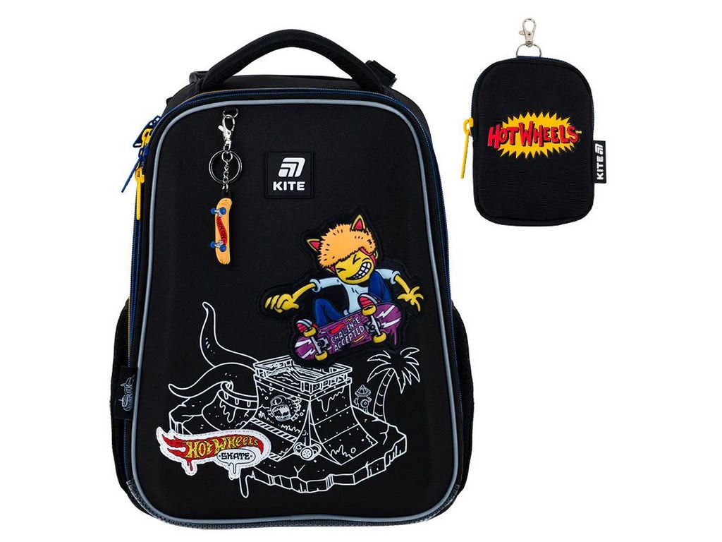 Рюкзак школьный каркасный Hot Wheels Skate, Kite