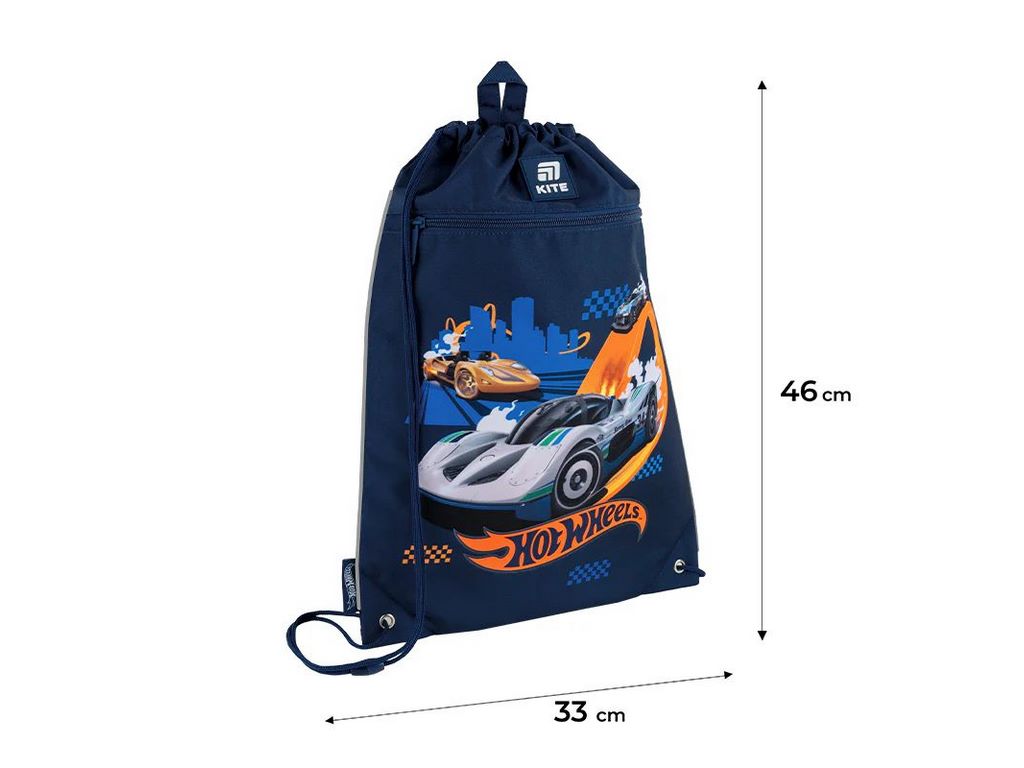 Сумка для обуви со шнурками Hot Wheels HW25-601M-3, 46×33 см, затяжка шнурком, Kite
