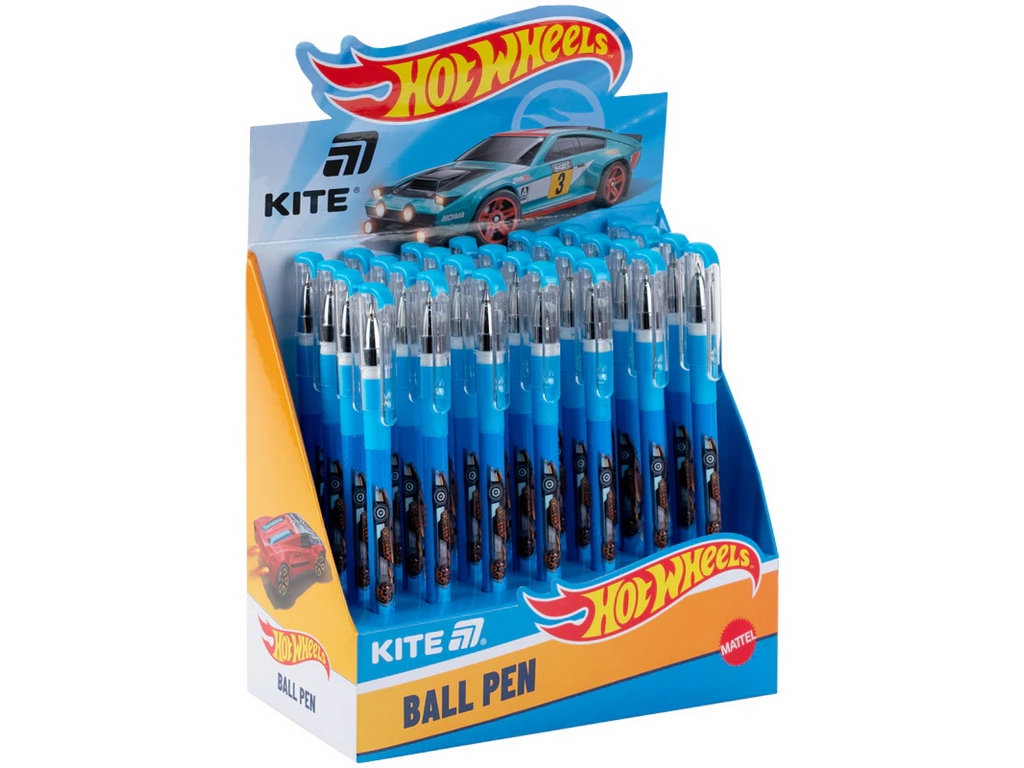 Ручка кулькова Kite Hot Wheels, 0,5 мм, гумовий грип, Kite