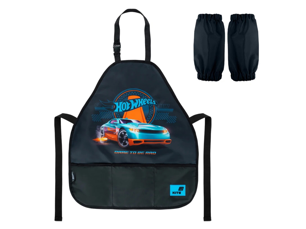 Фартух для творчості Kite Hot Wheels, 55×47 см, з нарукавниками, Kite