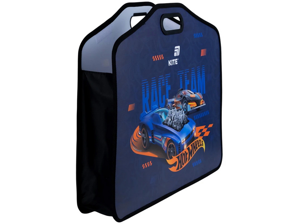 Портфель пластиковий Hot Wheels, формат А3+, на липучках, Kite