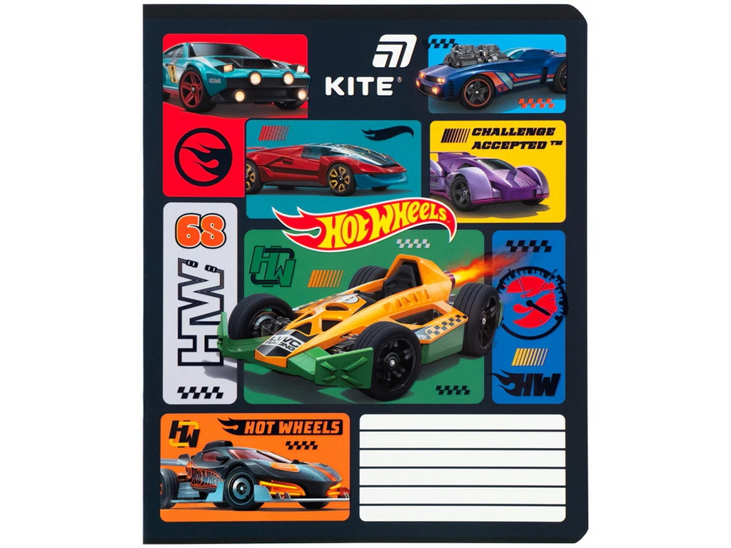 Зошит у лінію Hot Wheels Kite HW26-234, 12 аркушів, мікс видів, ціна за 1шт