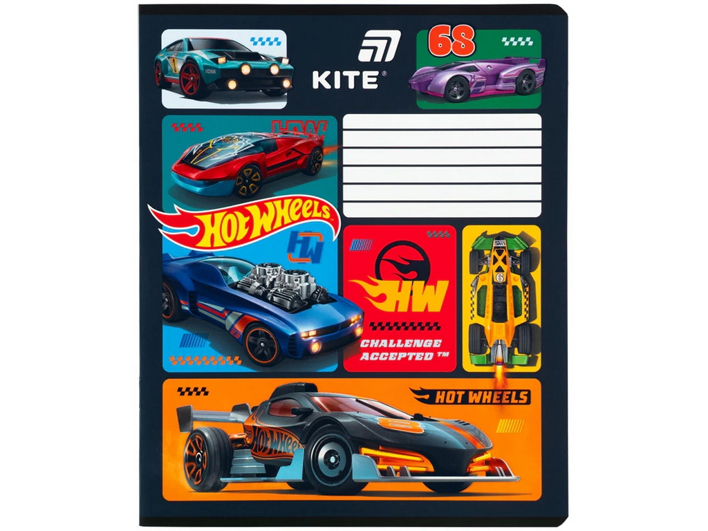 Зошит у лінію Hot Wheels Kite HW26-234, 12 аркушів, мікс видів, ціна за 1шт