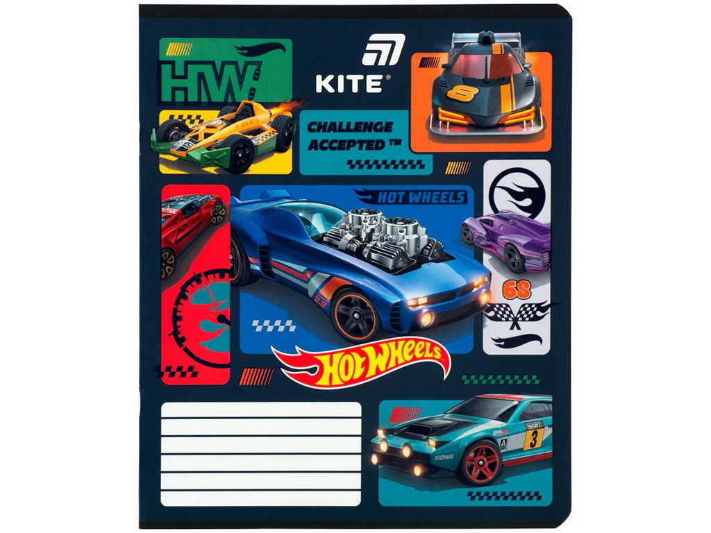 Зошит у лінію Hot Wheels Kite HW26-234, 12 аркушів, мікс видів, ціна за 1шт