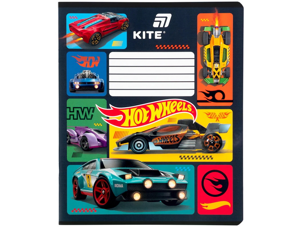 Зошит у лінію Hot Wheels Kite HW26-234, 12 аркушів, мікс видів, ціна за 1шт