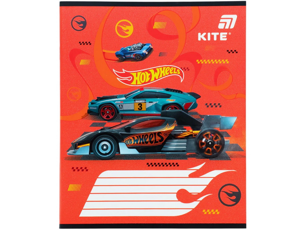 Зошит у косу лінію Kite Hot Wheels HW26-235, 12 аркушів, мікс видів, ціна за 1шт