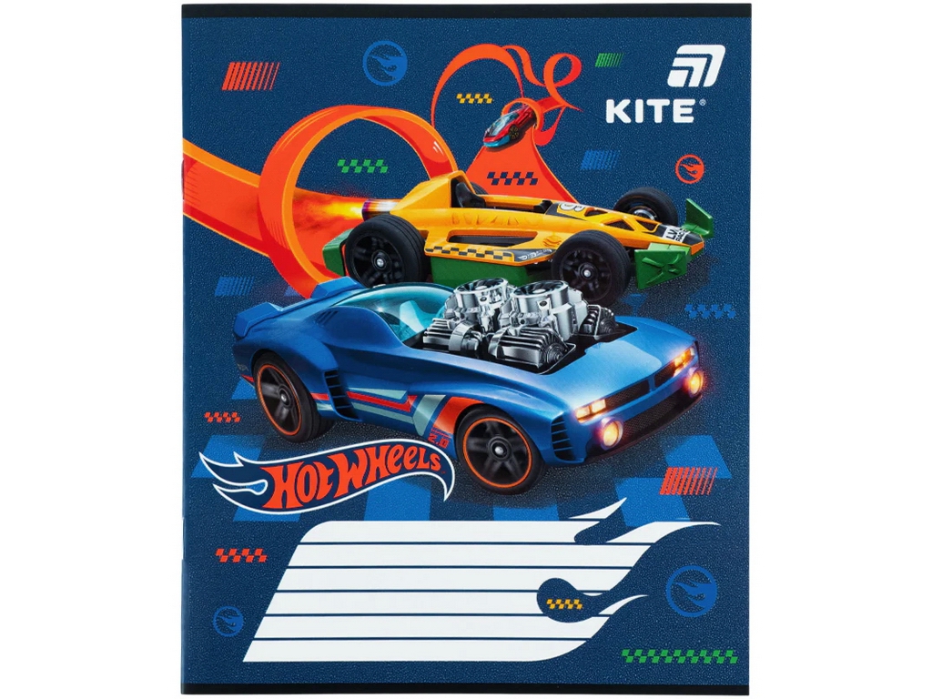Зошит у косу лінію Kite Hot Wheels HW26-235, 12 аркушів, мікс видів, ціна за 1шт