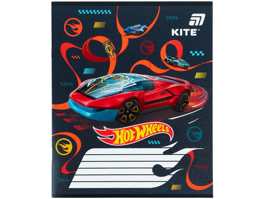 Зошит у косу лінію Kite Hot Wheels HW26-235, 12 аркушів, мікс видів, ціна за 1шт