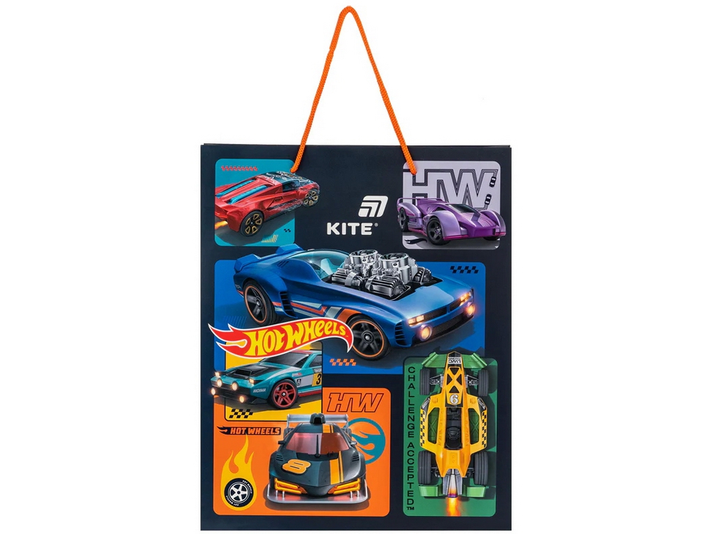 Пакет паперовий подарунковий Kite Hot Wheels HW26-266, 26×32 см