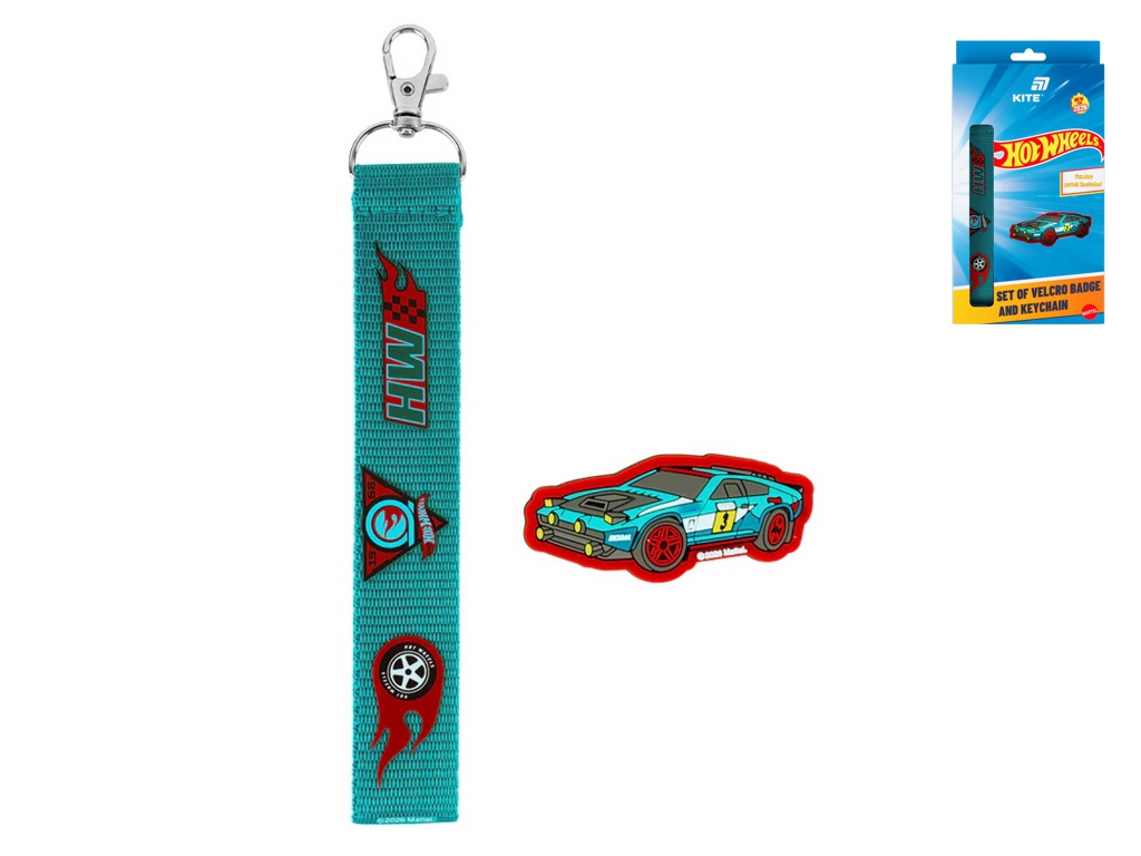 Набір бейджа на липучці та брелока Hot Wheels, 2 предмети, Kite