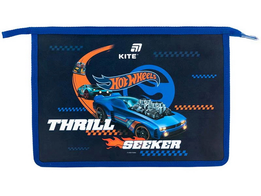 Папка на блискавці Hot Wheels, А4+, з розширенням, Kite