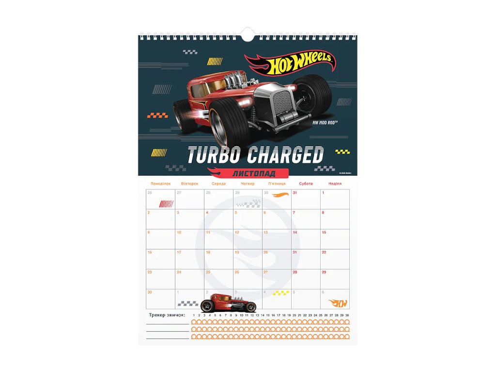 Календарь-планер настенный Hot Wheels HW26-440, 2026 год, Kite