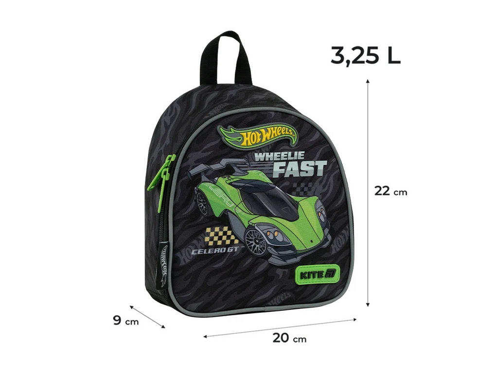 Рюкзак дитячий Kite Kids Hot Wheels, ущільнена спинка