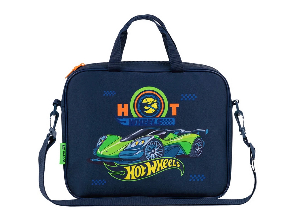 Сумка шкільна текстильна для А4 Kite Hot Wheels, 27x34x7 см, на блискавці, Kite