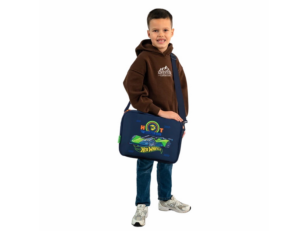 Сумка шкільна текстильна для А4 Kite Hot Wheels, 27x34x7 см, на блискавці, Kite