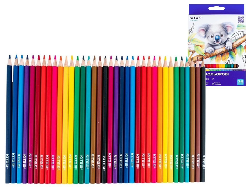Карандаши цветные Classic 36 шт, Kite