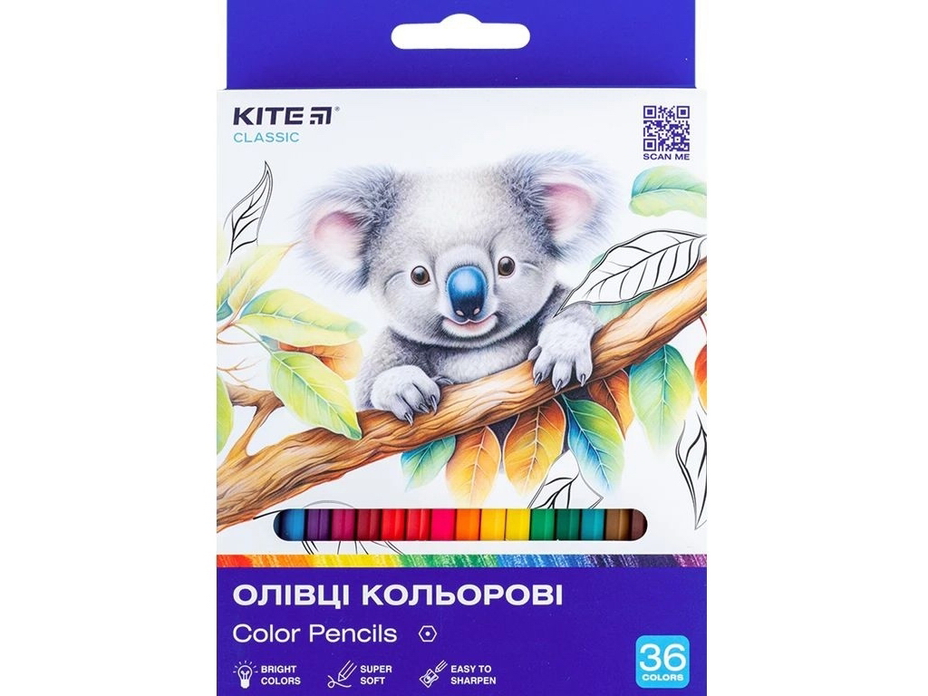 Карандаши цветные Classic 36 шт, Kite