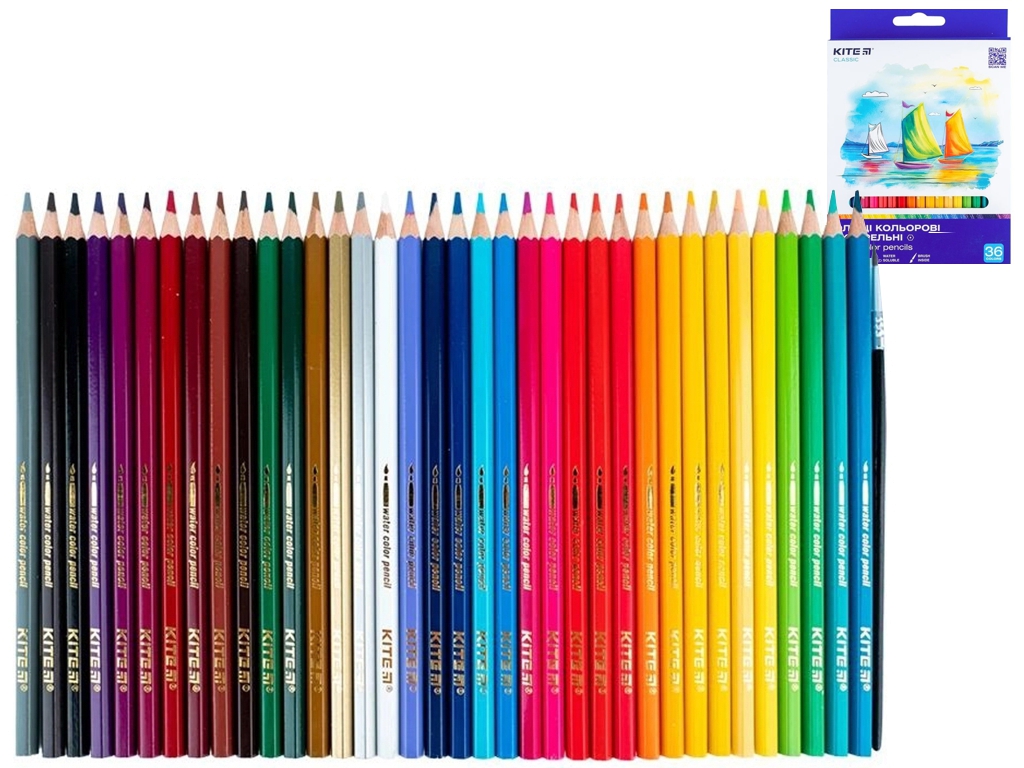 Карандаши цветные акварельные Classic 36 шт, Kite