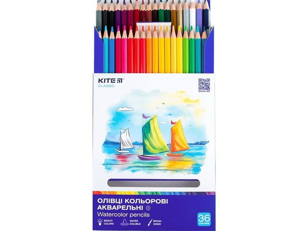 Карандаши цветные акварельные Classic 36 шт, Kite