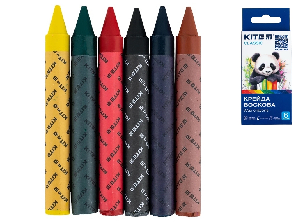 Крейда воскова 6 кольорів Classic, Kite
