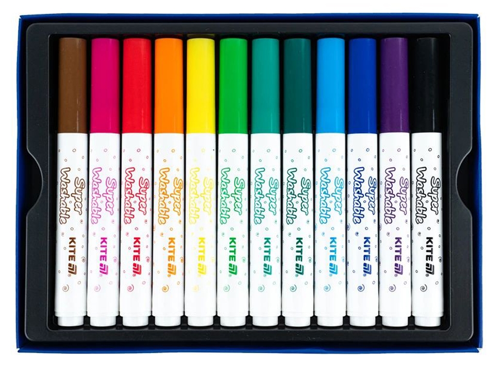 Фломастери Creative Superwashable Jumbo 12 кольорів, Kite