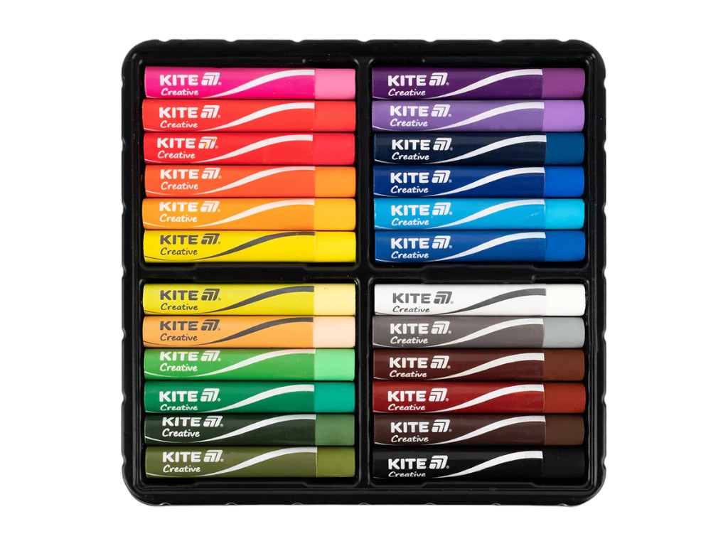 Пастель масляна Creative K-200-24, 24 кольори, кругла форма, Kite