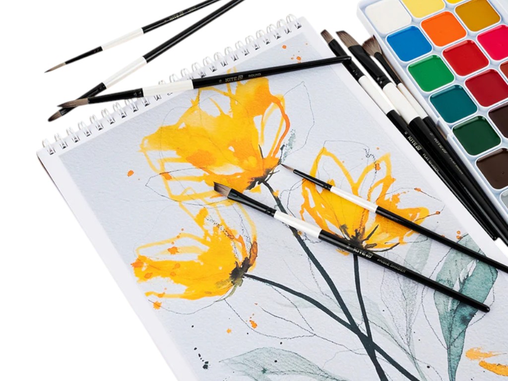 Набор художественных кистей Creative K-331, 8 штук, синтетический ворс, для акварели, гуаши и акрила