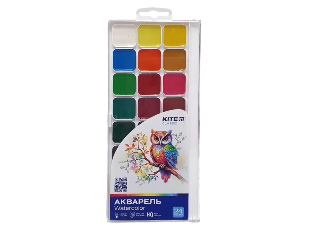Фарби акварельні Classic 24 кольори, Kite