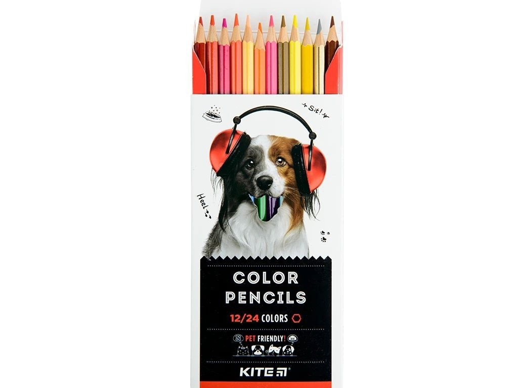 Карандаши цветные двухсторонние Dogs 12 шт, Kite