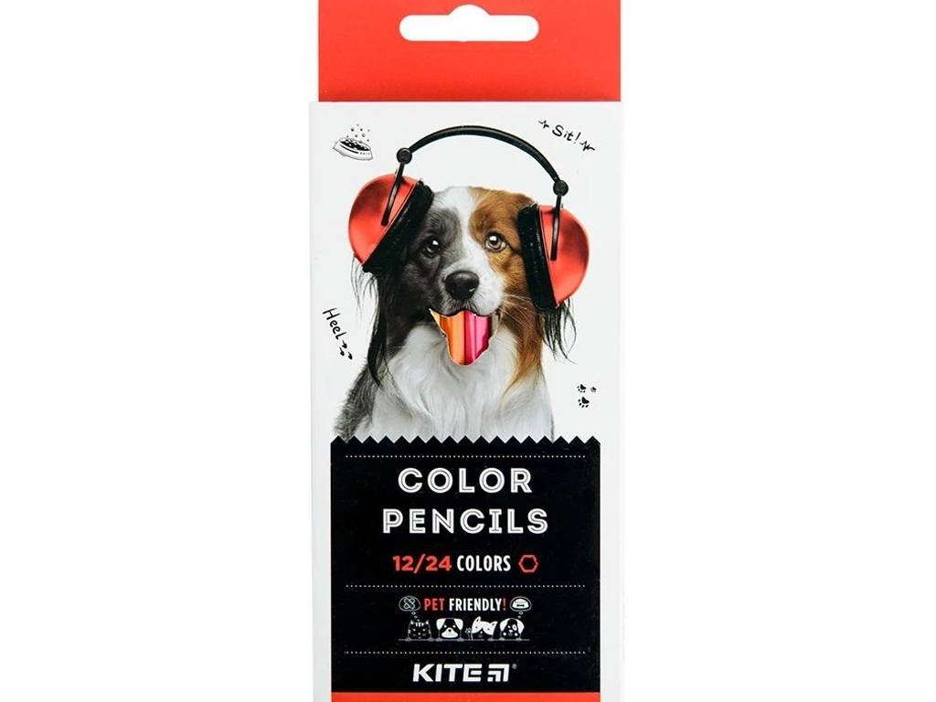Карандаши цветные двухсторонние Dogs 12 шт, Kite