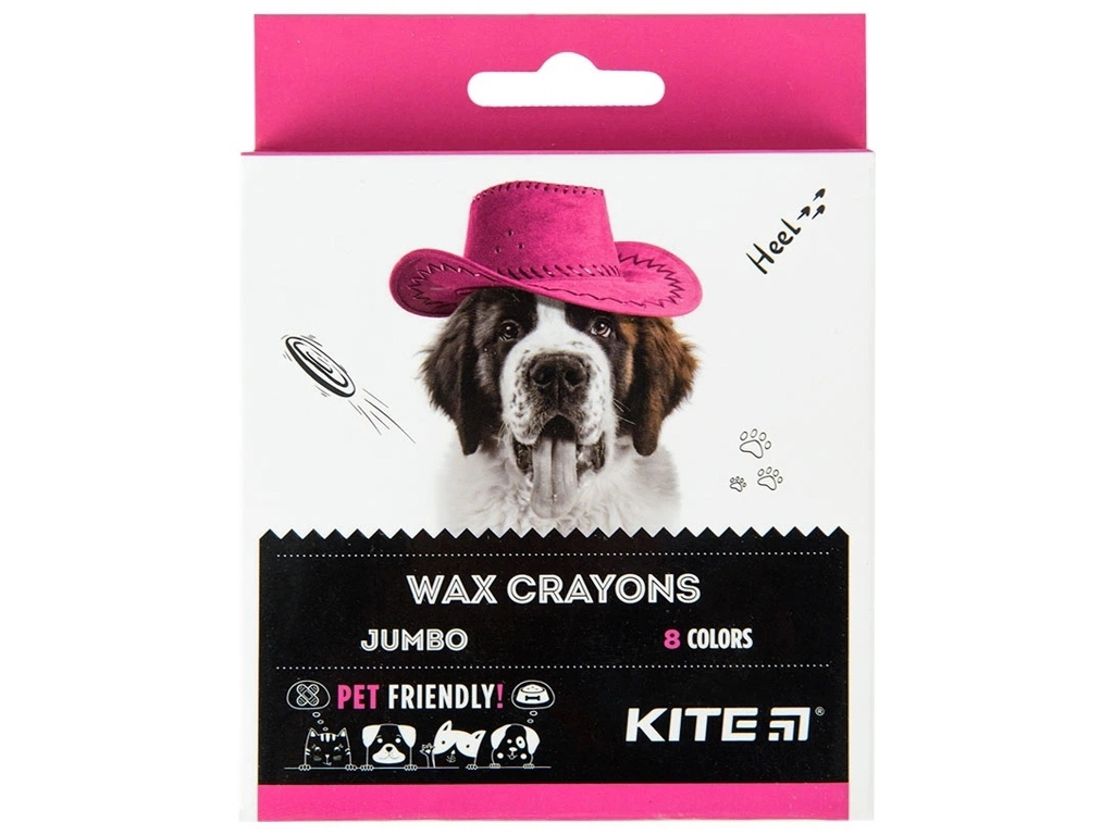 Крейда воскова Jumbo 8 кольорів Dogs, Kite