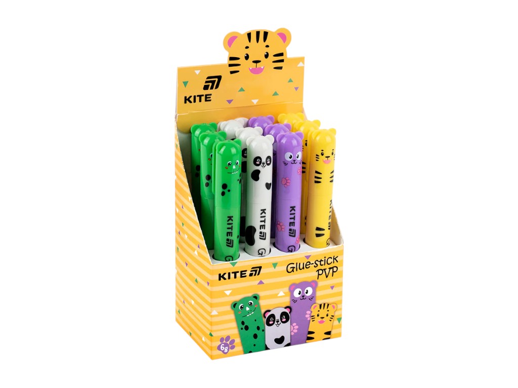 Клей-олівець PVP Kite K25-1133, 6 г, з фігурним ковпачком, Kite