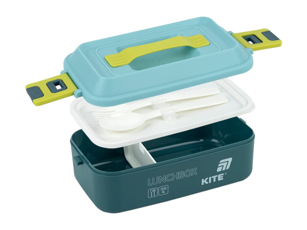 Ланчбокс Kite K25-1183-2, 1000 мл, з ручкою, синій, Kite