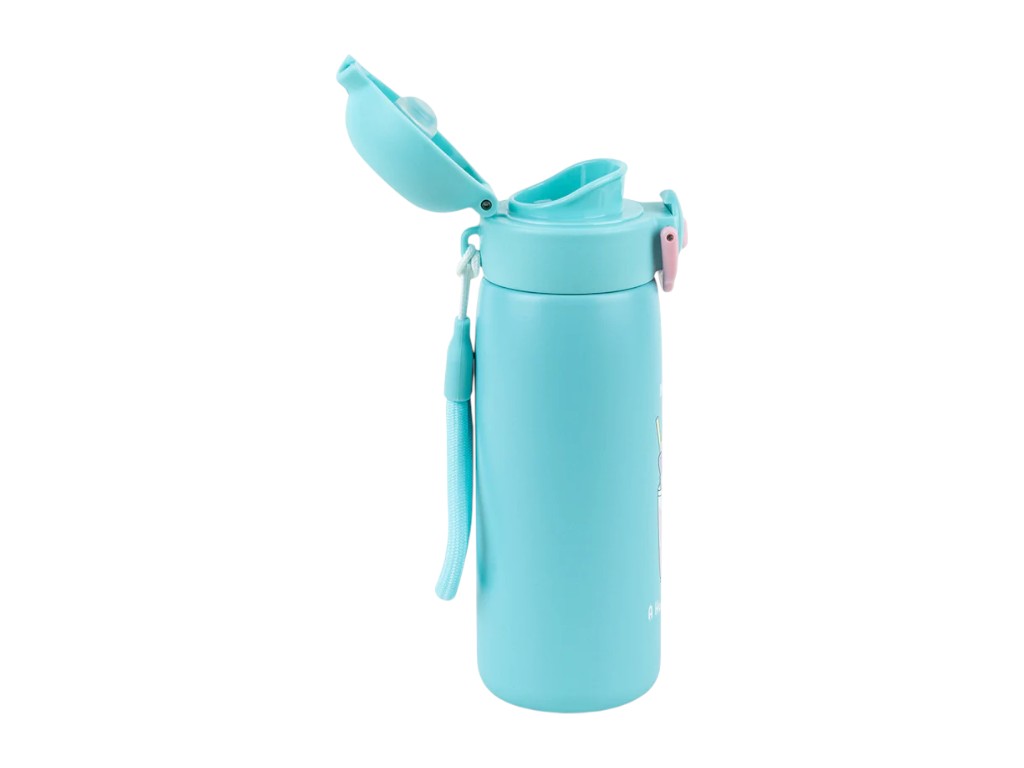 Термос с кнопкой Kite K25-1221-1 430 мл бирюзовый, с поильником, Kite