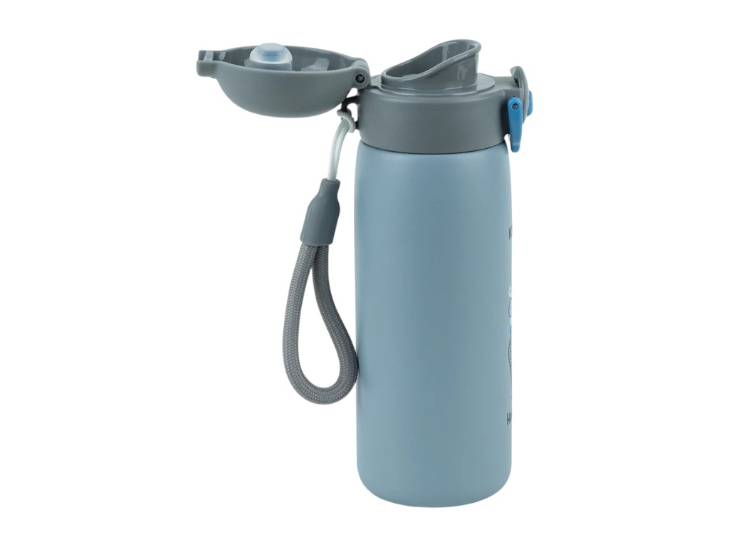 Термос з кнопкою Kite K25-1221-3 430 мл сірий, з поїльником, Kite