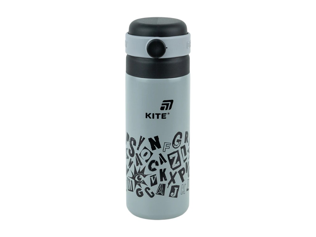 Термос Kite K25-1222-2 500 мл сірий, з кришкою-чашкою та поїльником, Kite