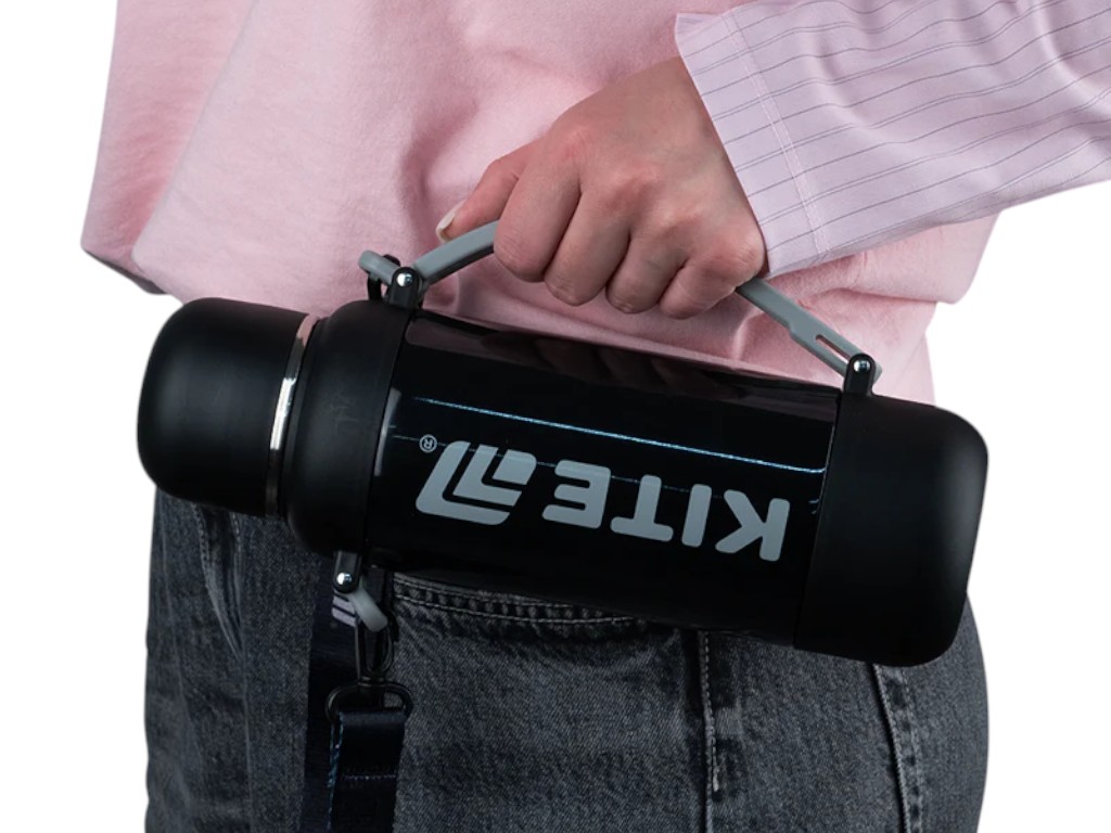 Термос з чашкою Kite K25-1225-1 1200 мл чорний, з ремінцем, Kite