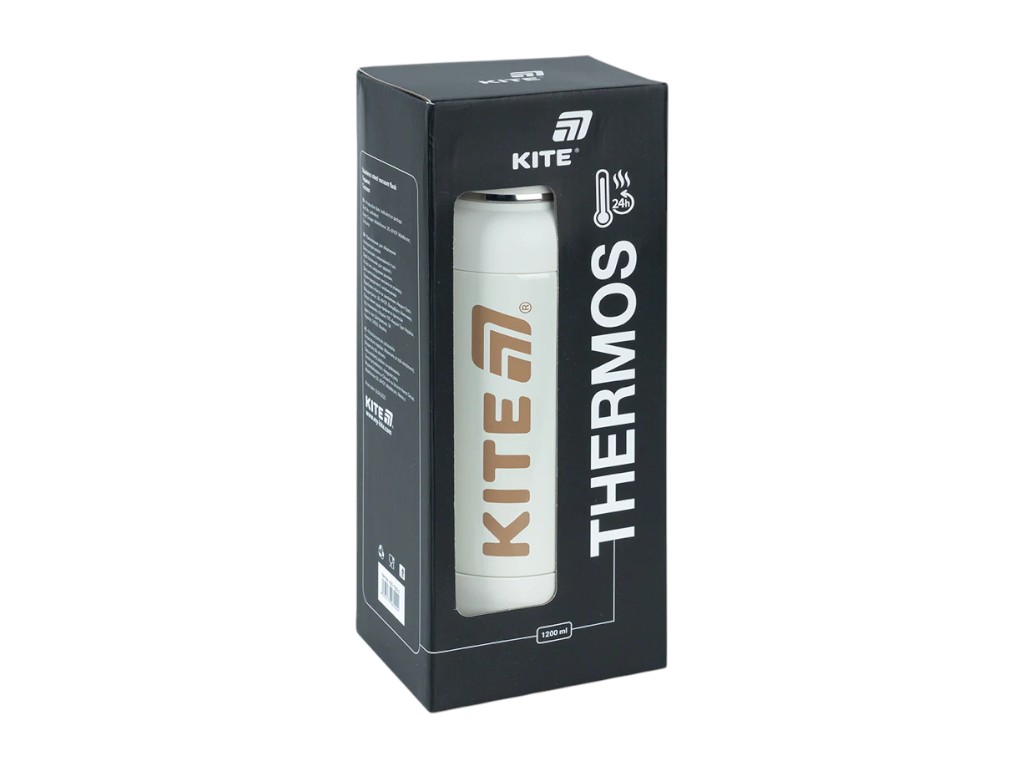Термос з чашкою Kite K25-1225-2 1200 мл бежевий, з ремінцем, Kite