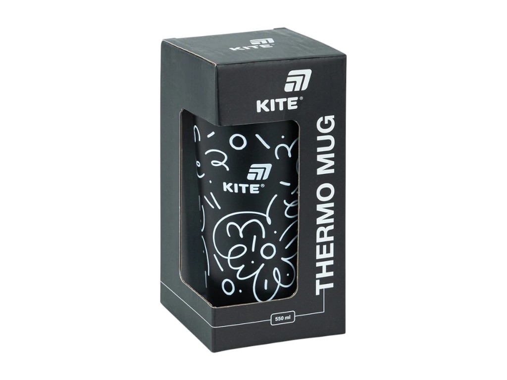 Термокружка з трубочкою Kite K25-1226-1 550 мл, з клапанами, Kite
