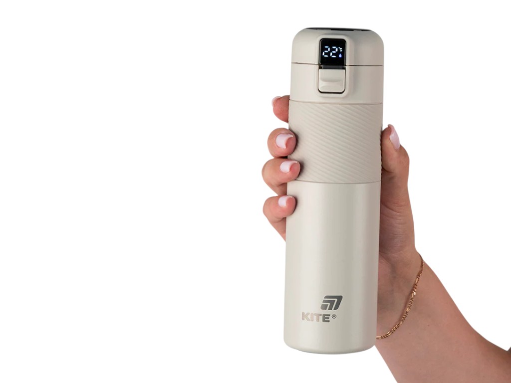 Термос з термодатчиком Kite K25-1227-1 450 мл бежевий, з дисплеєм, Kite