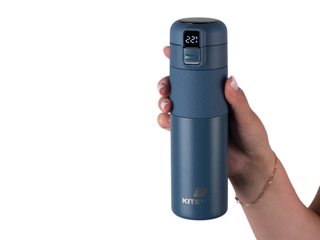 Термос з термодатчиком Kite K25-1227-2 450 мл синій, з дисплеєм, Kite