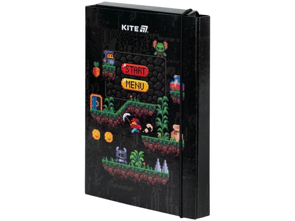 Папка для тетрадей Pixel Game на резинке картонная, формат B5, Kite