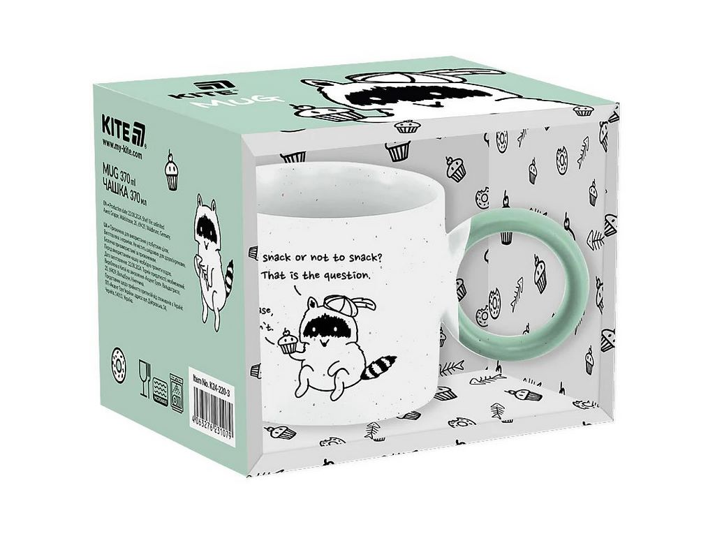 Чашка 370 мл, Cupcake racoon, Kite