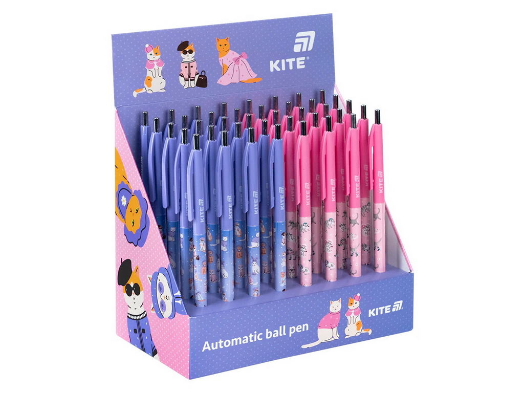 Ручка кулькова автоматична синя Fashion Cat