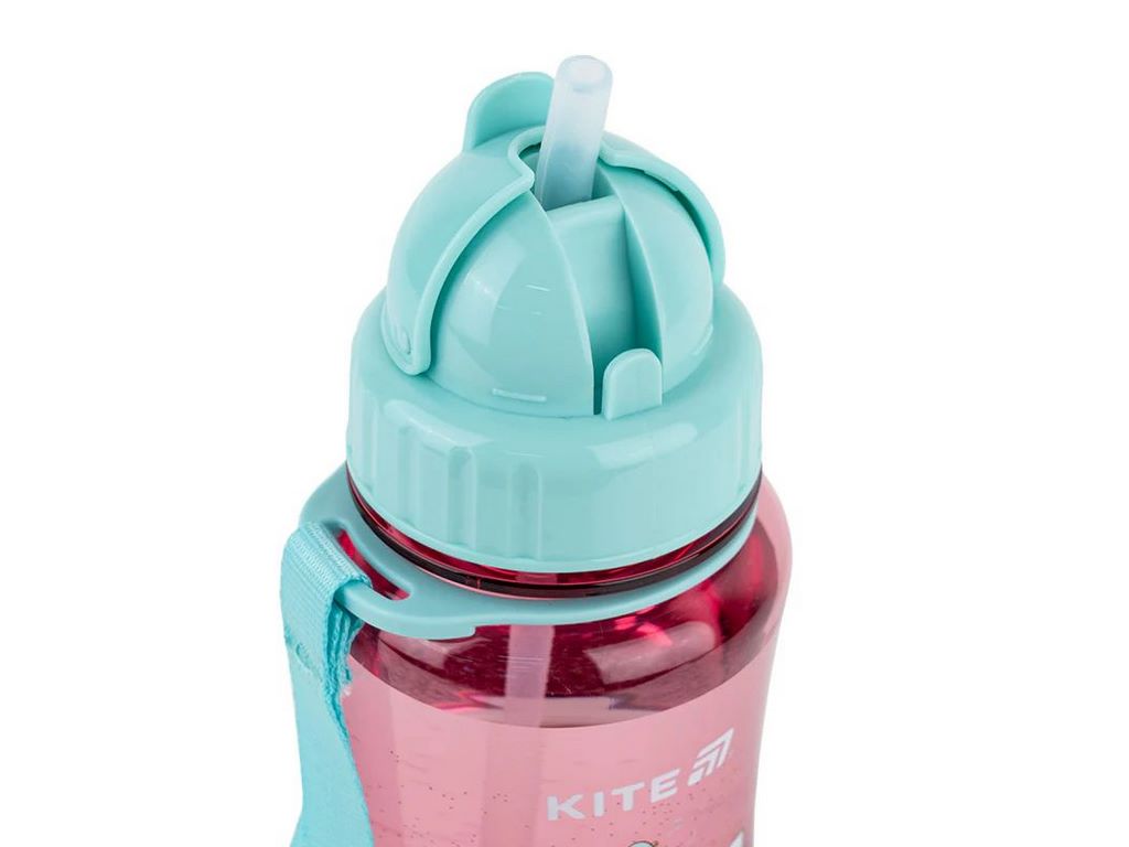Бутылочка для воды с трубочкой Kitty, тритан, 350 мл, розовый цвет, Kite