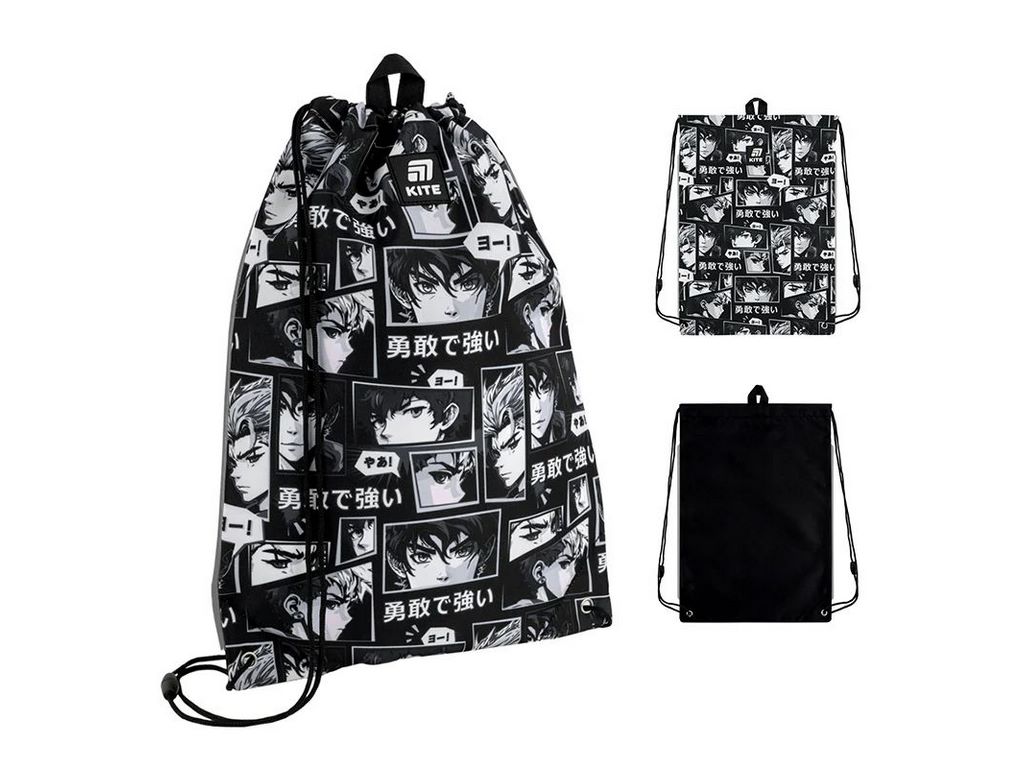 Сумка для обуви со шнурками Anime Boy K25-600M-12, 46×33 см, затяжка шнурком, Kite