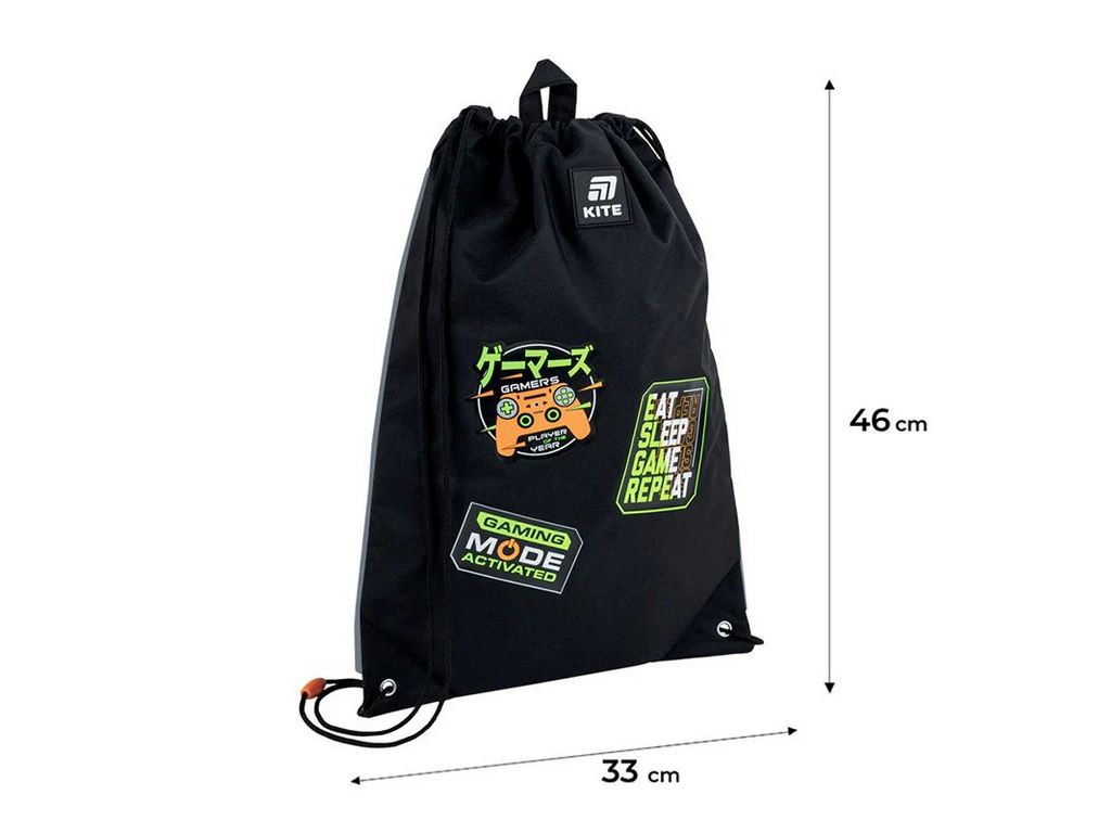 Сумка для взуття зі шнурками Gaming Mode K25-600M-22, 46×33 см, затяжка шнурком, Kite
