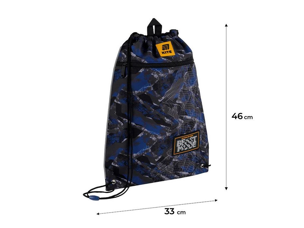 Сумка для обуви со шнурками Beast Mode K25-601M-10, 46×33 см, затяжка шнурком, Kite