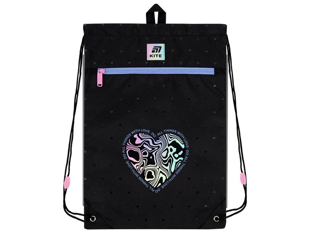 Сумка для взуття зі шнурками Love is K25-601M-5, 46×33 см, затяжка шнурком, Kite